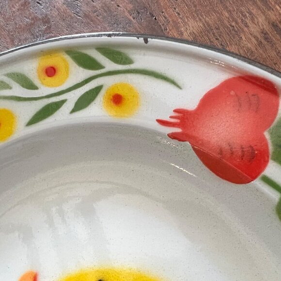 Vintage Enamel Turkey Design Serving Platter 17.5 Inch - Picture 5 of 7